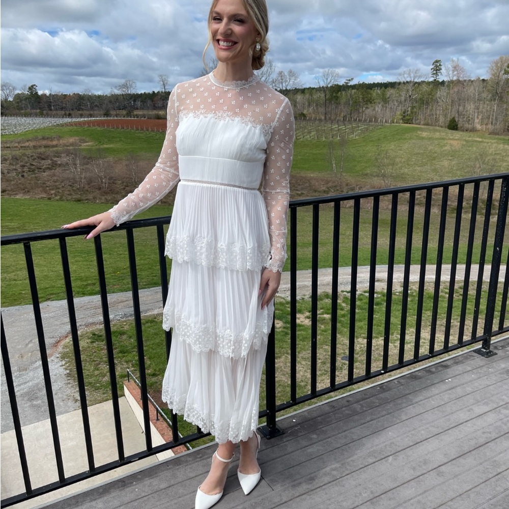 Self Portrait tiered midi dress